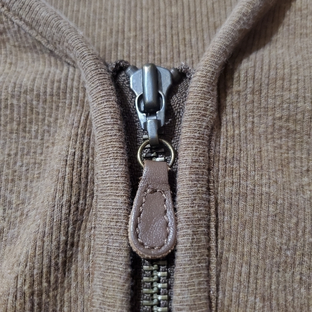 Tommy Hilfiger Olive Green Zip Up Knit Sweater - Picture 4 of 8